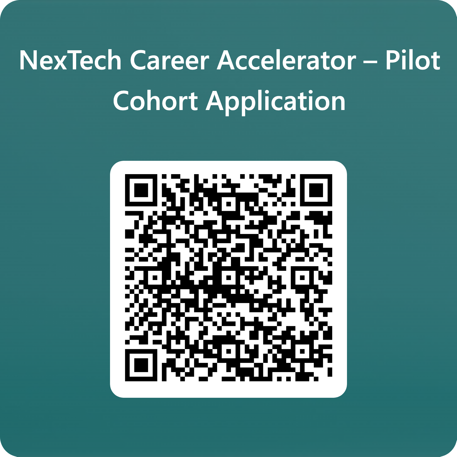 QR Code - NexTech Career Accelerator Pilot Cohort Application